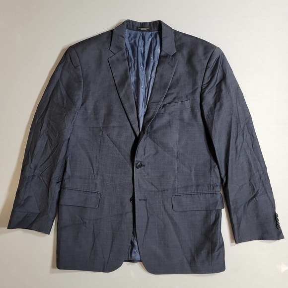 John Varvatos Blue Wool Suit Jacket Sport Coat Mens 44‎ R - Picture 2 of 8